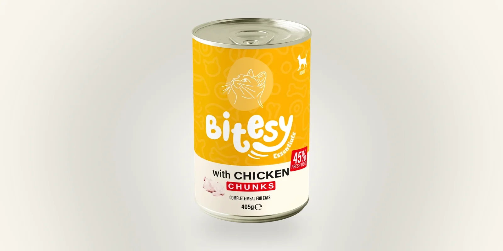 Bitesy Essentials chicken chunks wet food for cats, 405 g can